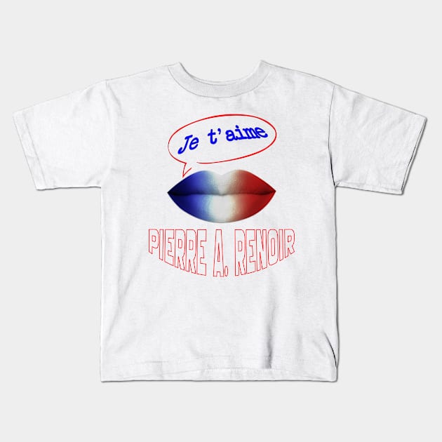 JE TAIME FRENCH KISS RENOIR Kids T-Shirt by ShamSahid